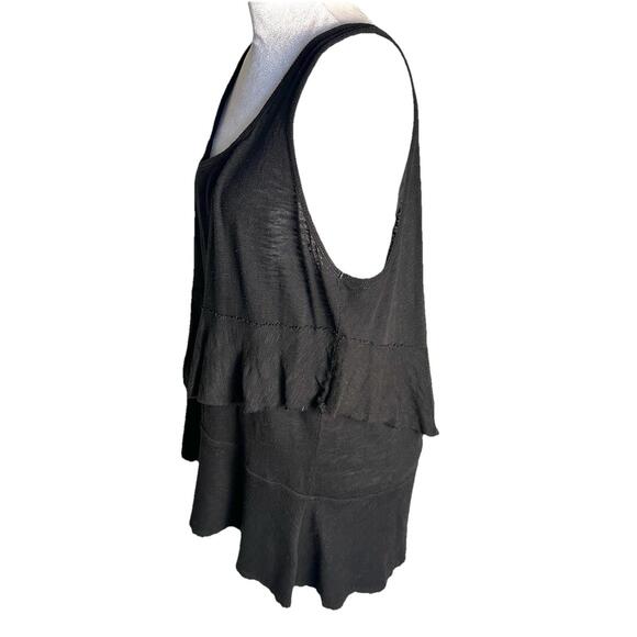 Dkny Fairy Goth Witchy Grunge Tiered Slouchy Slub Cotton Flowy Tank Top Size Xl - Picture 3 of 6